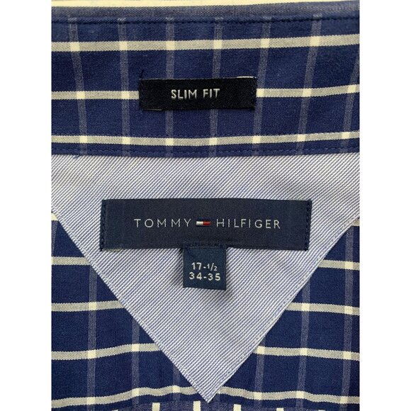 Tommy Hilfiger Slim Fit Men's 17 1/2 34-35 Striped Button Down Dress Shirt - Picture 3 of 8